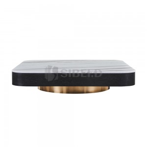 N9-GD-E301B Fashion design modern glass marble square coffee table
