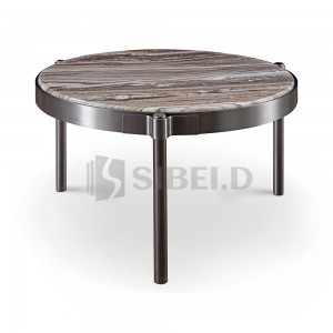 N9-GD-E325A Hotel Table basse en marbre naturel en acier inoxydable