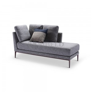 7.320 Fabric upholstered seat and back with metal legs hotel chaise