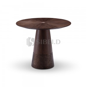 Wooden top with wooden support and metal base Hotel coffee table
