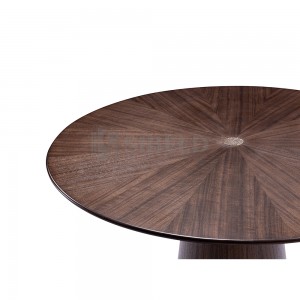 Wooden top with wooden support and metal base Hotel coffee table