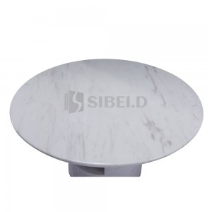 7.330 Marble top with connected metal base wrapped in marble hotel coffee table