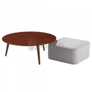 LF-1607 Coffee table with upholstered pouf