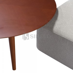 LF-1607 Coffee table with upholstered pouf