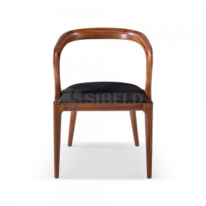 LF-1605 New Design Armchair PU Leather Restaurant Chair Solid Wooden Frame Dining Arm Leisure Chairs